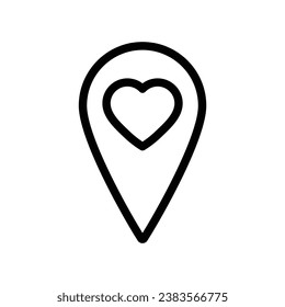 Kartenpunkt mit einem Herzsymbol.   Liebeszeichen-Valentinstag-Symbol