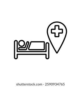   map point Hospital icon vector firs aid medical help icon 