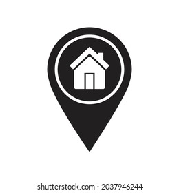 Icono de la casa de puntos de mapa, ilustración vectorial