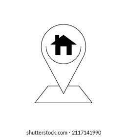 Map point house icon design isolated on white background