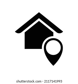 Diseño de icono de la casa de puntos de mapa aislado en fondo blanco