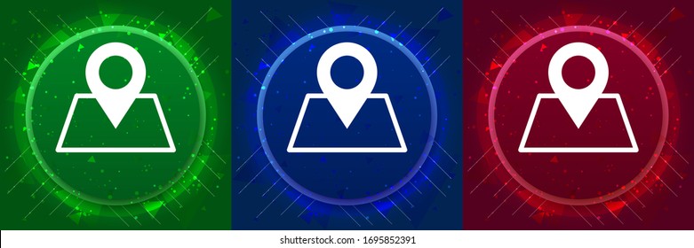 Map point icon isolated on elegant modern design abstract buttons set illustration