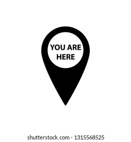 map point icon. Location icon. You are here sign. black vector 
