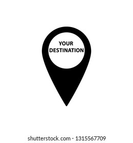 map point icon. Location icon. Your destination sign. black vector