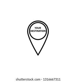 map point icon. Location icon. Your destination sign. line style. black vector