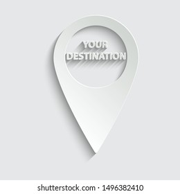  map point icon. Location icon. Your destination sign.  paper icon  with shadow 