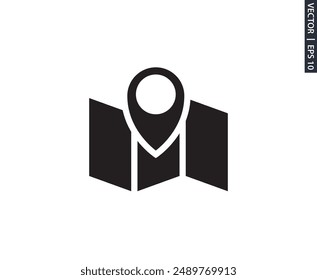 map and point icon vector design element logo template