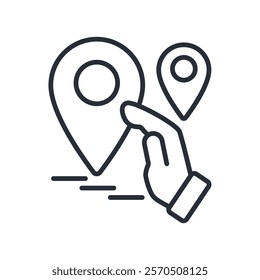 map point icon. vector.Editable stroke.linear style sign for use web design,logo.Symbol illustration.