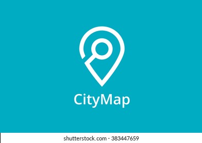 Map Point Location Logo. City locator design vector template. Pin maps symbol vector . Gps icon design vector. Simple clean design. Geo point navigation logotype. 