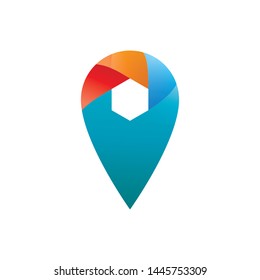 Map Point Location Logo. Colorful locator design vector template. Pin maps symbol vector . Gps icon design vector. Simple clean design.