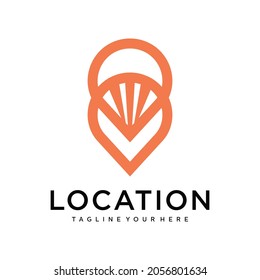 Map Point Location Logo design vector template on a white background.	