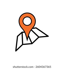 Map Point Location, Pin Locator Icon Vector Template