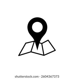 Map Point Location, Pin Locator Icon Vector Template