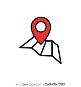 Map Point Location, Pin Locator Icon Vector Template