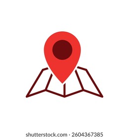 Map Point Location, Pin Locator Icon Vector Template