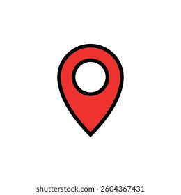 Map Point Location, Pin Locator Icon Vector Template
