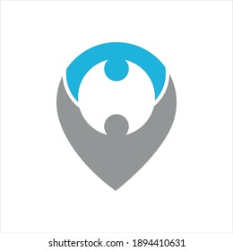 map point location pin vector icon for mapping and satellite allocation