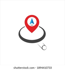 map point location pin vector icon for mapping and satellite allocation