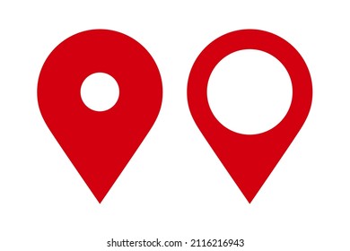 Map point, location pin, vector icon for mapping and satellite allocation set isolated on white background