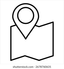 Vector de ilustración de icono de contorno de punto de mapa