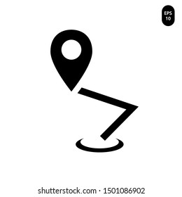 Map point pin icon design. Vector illustration logo template