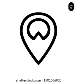 Map point pin icon design. Vector illustration logo template