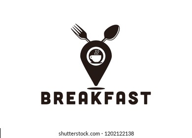 map point and restaurant logo Designs Inspiration Isolated on White Background