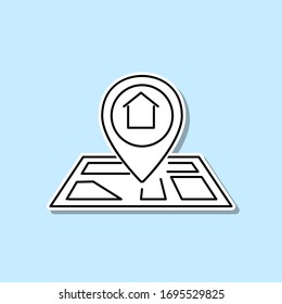 Map point sticker icon. Simple thin line, outline vector of real estate icons for ui and ux, website or mobile application