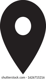 Map point vector icon black