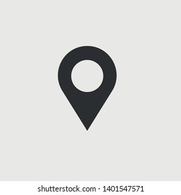 Map point vector icon solid grey