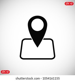 map point vector icon, stock vector illustration flat design style