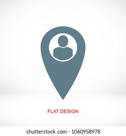 map point vector icon, stock vector illustration flat design style