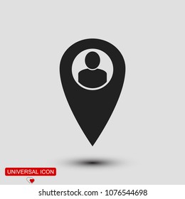 map point vector icon, stock vector illustration flat design style
