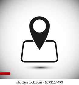 map point vector icon, stock vector illustration flat design style
