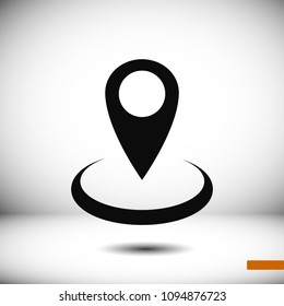 map point vector icon, stock vector illustration flat design style
