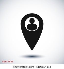 map point vector icon, stock vector illustration flat design style