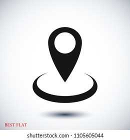 map point vector icon, stock vector illustration flat design style