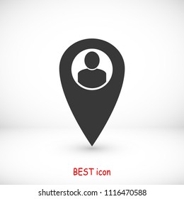 map point vector icon, stock vector illustration flat design style