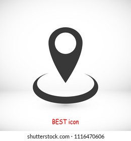 map point vector icon, stock vector illustration flat design style