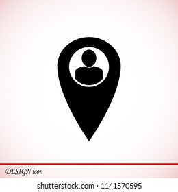 map point vector icon, stock vector illustration flat design style