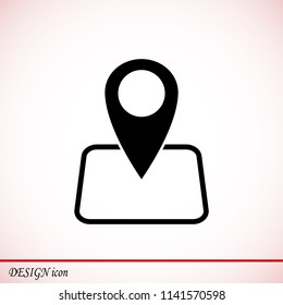 map point vector icon, stock vector illustration flat design style