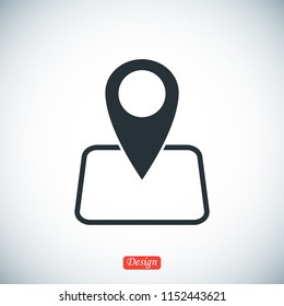 map point vector icon, stock vector illustration flat design style
