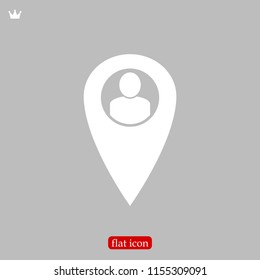 map point vector icon, stock vector illustration flat design style
