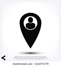 map point vector icon, stock vector illustration flat design style