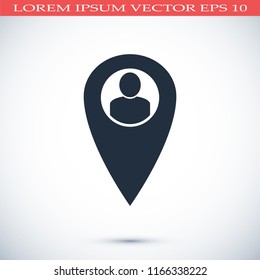 map point vector icon, stock vector illustration flat design style