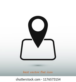 map point vector icon, stock vector illustration flat design style