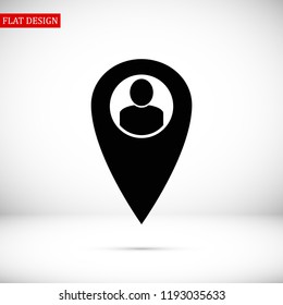 map point vector icon, stock vector illustration flat design style