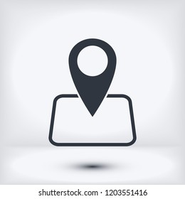 map point vector icon, stock vector illustration flat design style