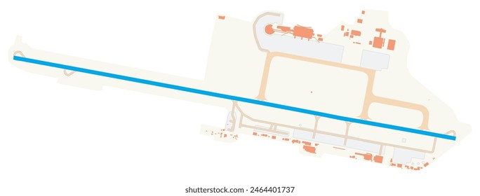 Map of Pointe-a-Pitre International Airport (Le Raizet Airport) (Guadeloupe). IATA-code: PTP. Airport diagram with runways, taxiways, apron, parking areas and buildings. Map Data from OpenStreetMap.
