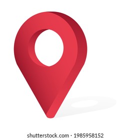 Map pointer 3d pin. Vector location symbols, isolated on white background. Web location point, pointer 3d arrow mark illustration. Vector illustration EPS 10